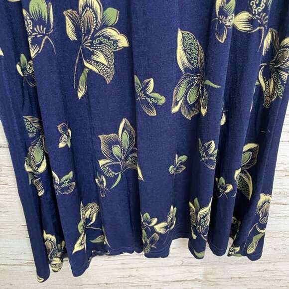 Vintage blue floral mini swing dress size large - Picture 2 of 8